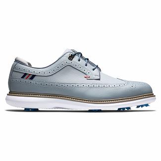 Men's Footjoy Traditions Spikes Golf Shoes Grey NZ-599841